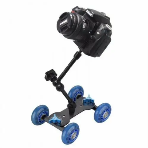 Rolling Track Slider Dolly Car Skater + 11'' Magic Arm For DSLR Camera Rig tripod