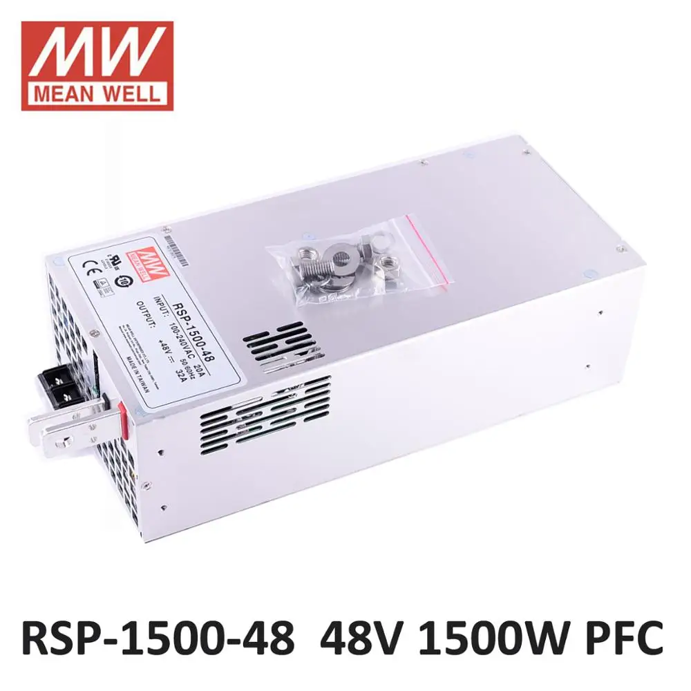 Meanwell 1500W SMPS PFC Function RSP-1500-24 24V 5V 15V DC led power supply 12V 48V Switching Power Supply Driver for LED Strip