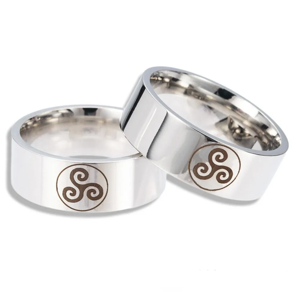 Stainless Steel Teen Wolf Ring 8mm Triskele Triskelion Allison Argent Movie Men and Women Jewelry