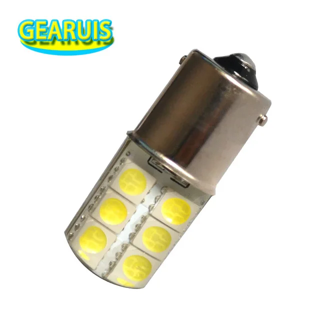 10pcs P21W S25 1156 BA15S 12 SMD 5050 LED Silicone 2W Cold White 8000K Car Crystal  Turn signal lamp parking lights bulb 12V