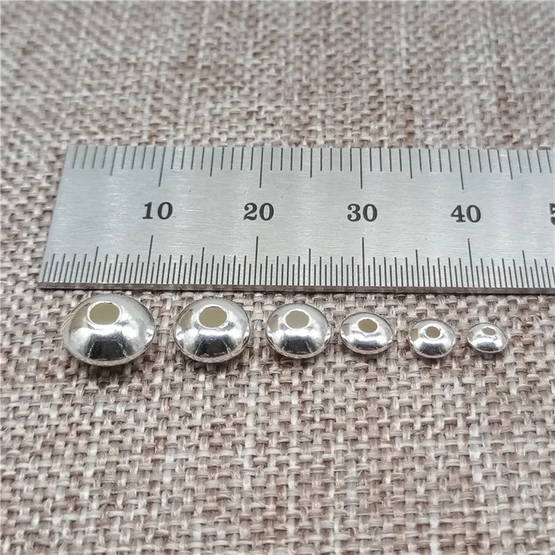 925 Sterling Silver Saucer UFO Beads Spacer 3mm 3.5mm 4mm 5mm 6mm 7mm 8mm