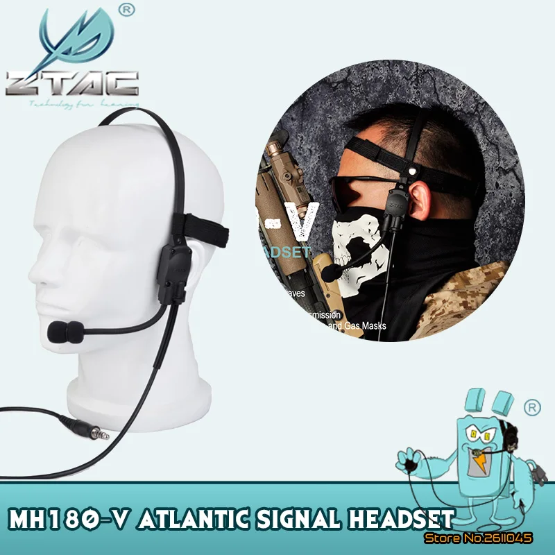 

Z-Tac Tactical Headphones MH180-V Atlantic Signal Bone Conduction Speakers Military Airsoft Tactical Headset Softair Z136