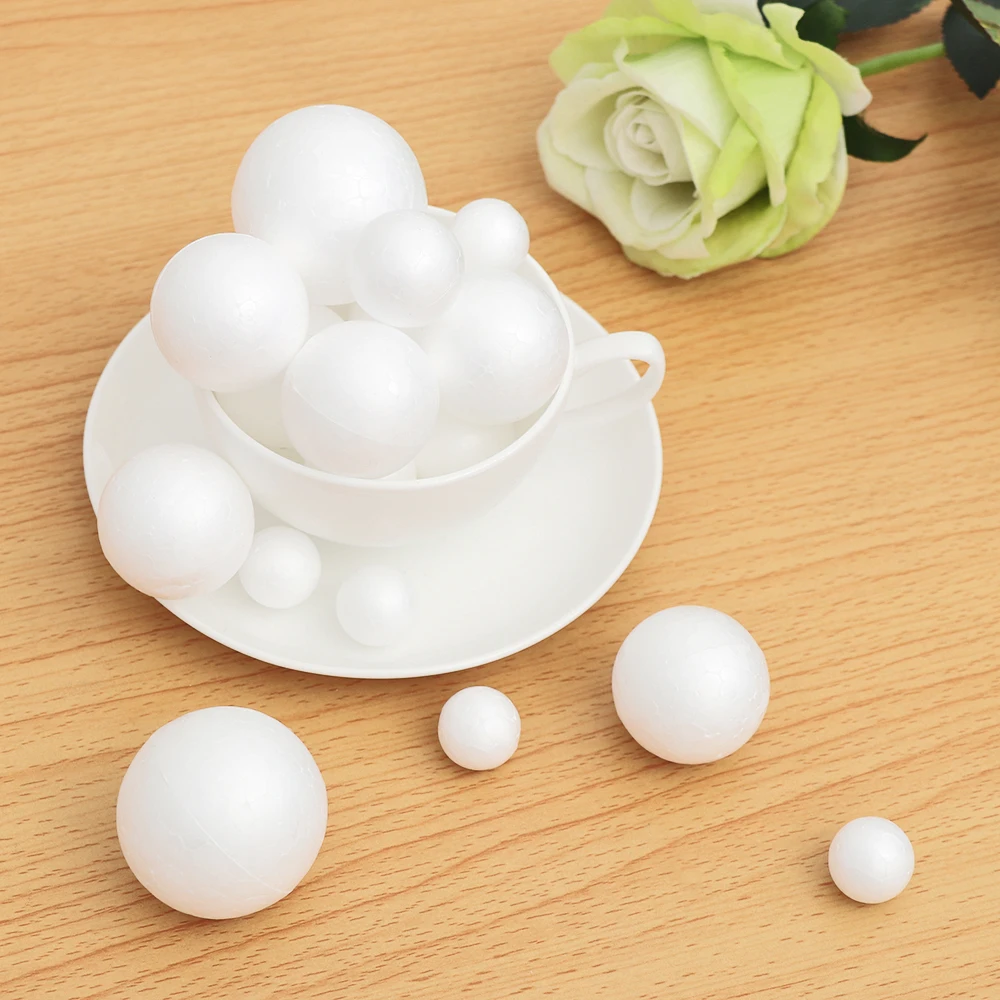 1Pc 20-120mm White Foam Craft Balls Xmas DIY Polystyrene Styrofoam Gifts Wedding Party Christmas Decoration