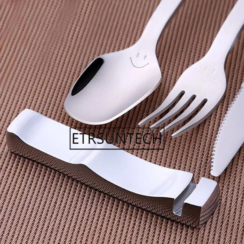 

100pcs Chinese Chopsticks Holder Japanese Korea Food Sticks Rest Stand Metal Reusable Knife Spoon Fork Rack