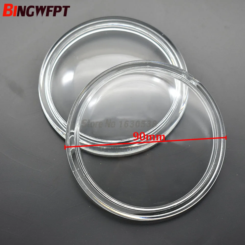 2pcs/set Round Diameter 90mm Fog Lights Lamps Anti-fog Glass Tempered Glass For Ford Taurus X Fusion Mondeo Mustang Grand C-Max
