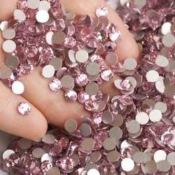 YANRUO 2025NoHF Light Rose Rhinestones Strass Flatback Crystal Pedicure Pink Rhinestone Crystal Craft DIY Nail Art Phone Case