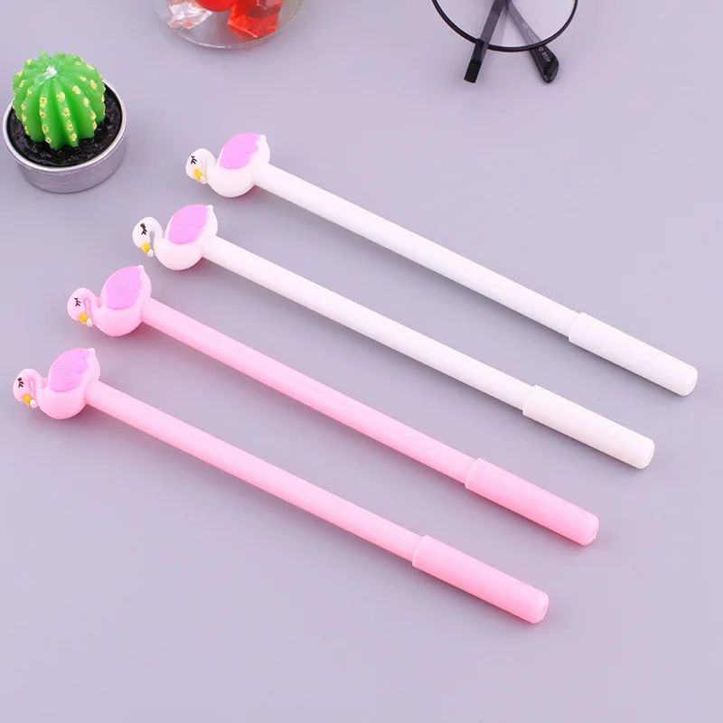 

40 pcs wholesale Cartoon Flamingo Neutral Pen Korean Stationery Creative Fresh Sign Pen gel Student Test Pens