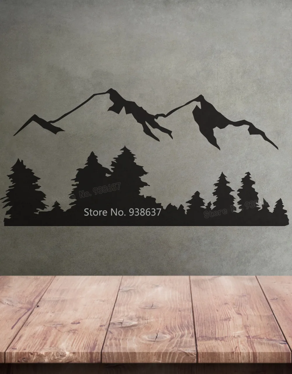 

Landscape Vinyl Wall Decal Sticker Snow Mountain View Trees Home Decor Living Room Removable Wall Stickers Bedroom Mural ZB510