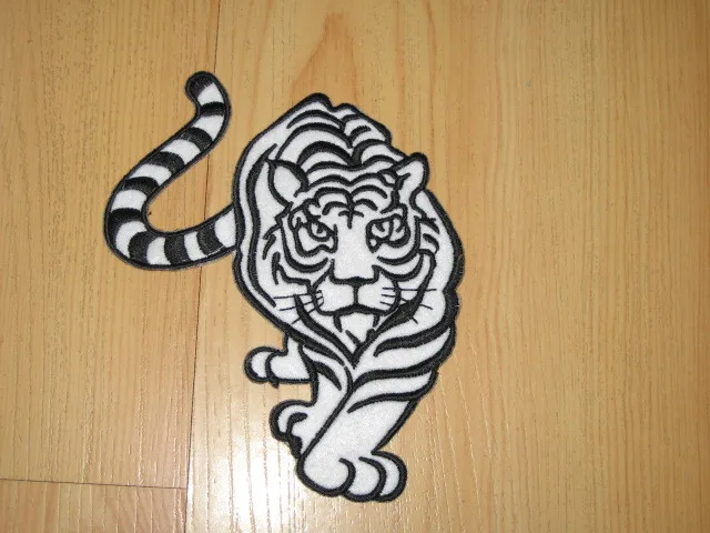 

Whtie Black Grid Tiger Iron On Applique Embroidered Patch ~ Made of Cloth Guaranteed 100% Quality+Free Shipping!!!