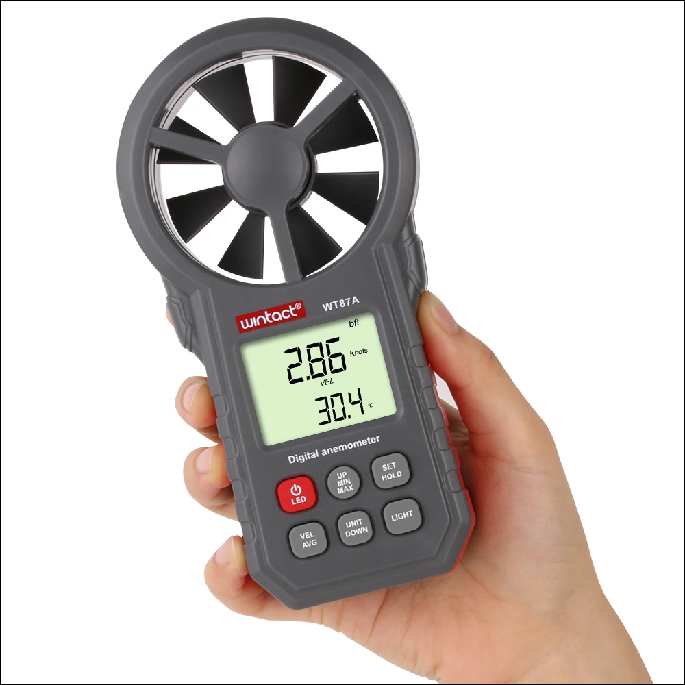 RZ Anemometer Portable Wind Speed Gauge Meter Anemometer Wind Meter 0- 30m/s LCD Digital Hand-held Measure Tool