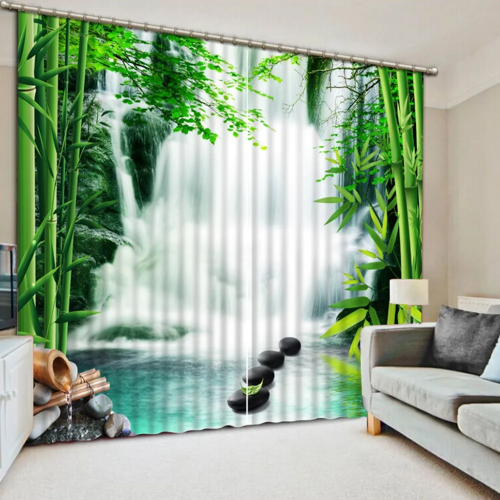 

3d curtain blackout curtains for bedroom modern living room curtains Luxury European Modern large waterfall