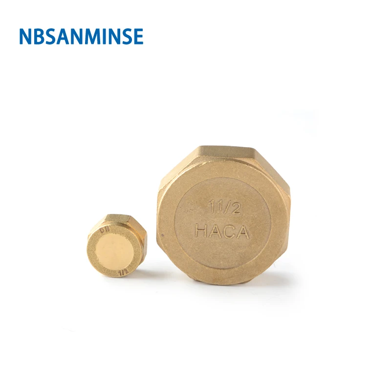 NBSANMINSE 10pcs/lot SM1015 1/2 1-1/2 Female End Cap For Water Heating Copper Brass Fitting 1Mpa