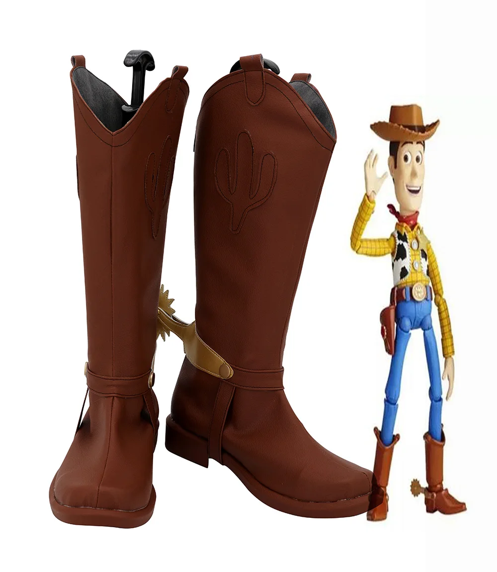 Woody Shoes Cosplay Toy Story Sheriff Woody Cosplay Boots Brown Shoes Custom Made Any Size for Unisex Halloween Party Cosplay