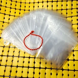 Mini bolsa con cierre hermético, bolsa sellada de plástico transparente, grande a pequeña, resistente al agua, exhibición de embalaje de joyería, 11x100 unids/lote por paquete