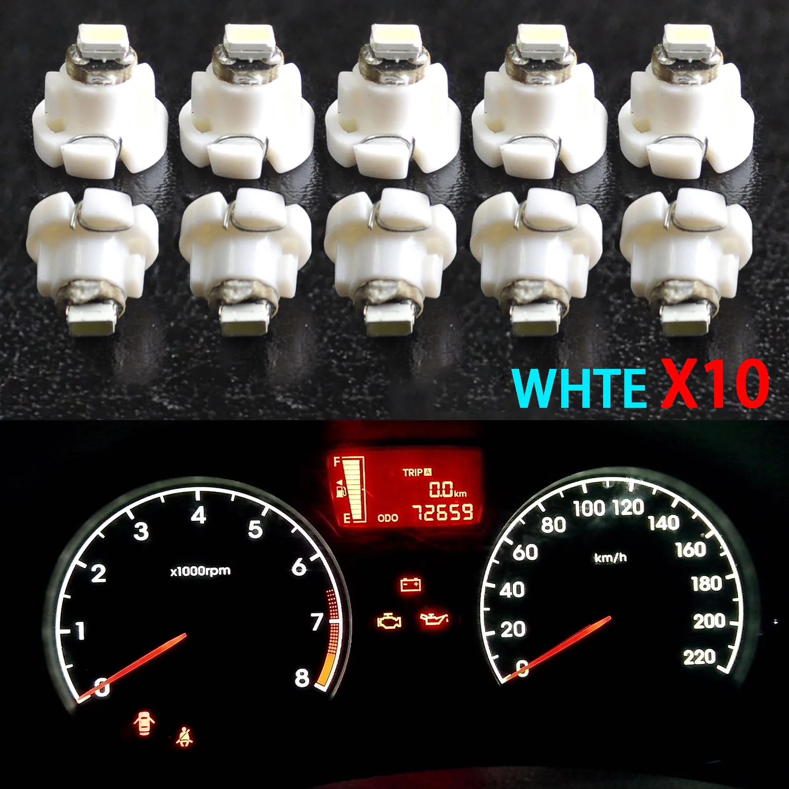 

Auto Universal Hot 10pcs T4/T4.2 Neo Wedge LED Bulb Cluster Instrument Dash Climate Base Lights Car Styling