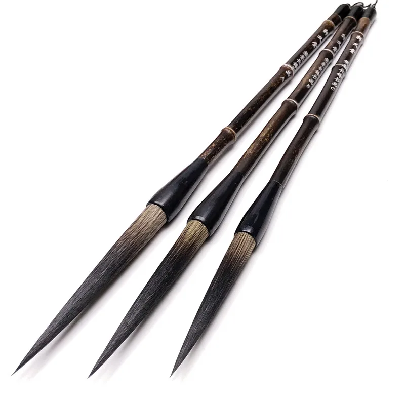 3pcs/Set Top Quality Chinese Calligraphy Brushes Pen Set Long Bear Hair Writing Brushes Chinese Painting Brush Calligraphy Tools