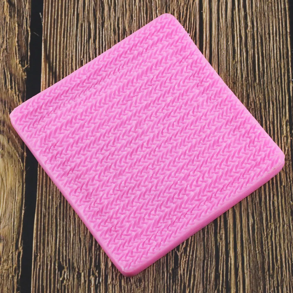 Sweater Fabric Knitting Texture Biscuits Embossed Pad Decorating Lace Mat Tool Silicone Molds Fondant Cake Decorating