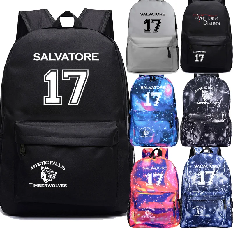 Hot Sale The Vampire Diaries Backpack Fashion New Pattern The Vampire Diaries Travel Rucksack Students Boys Girls School Bag