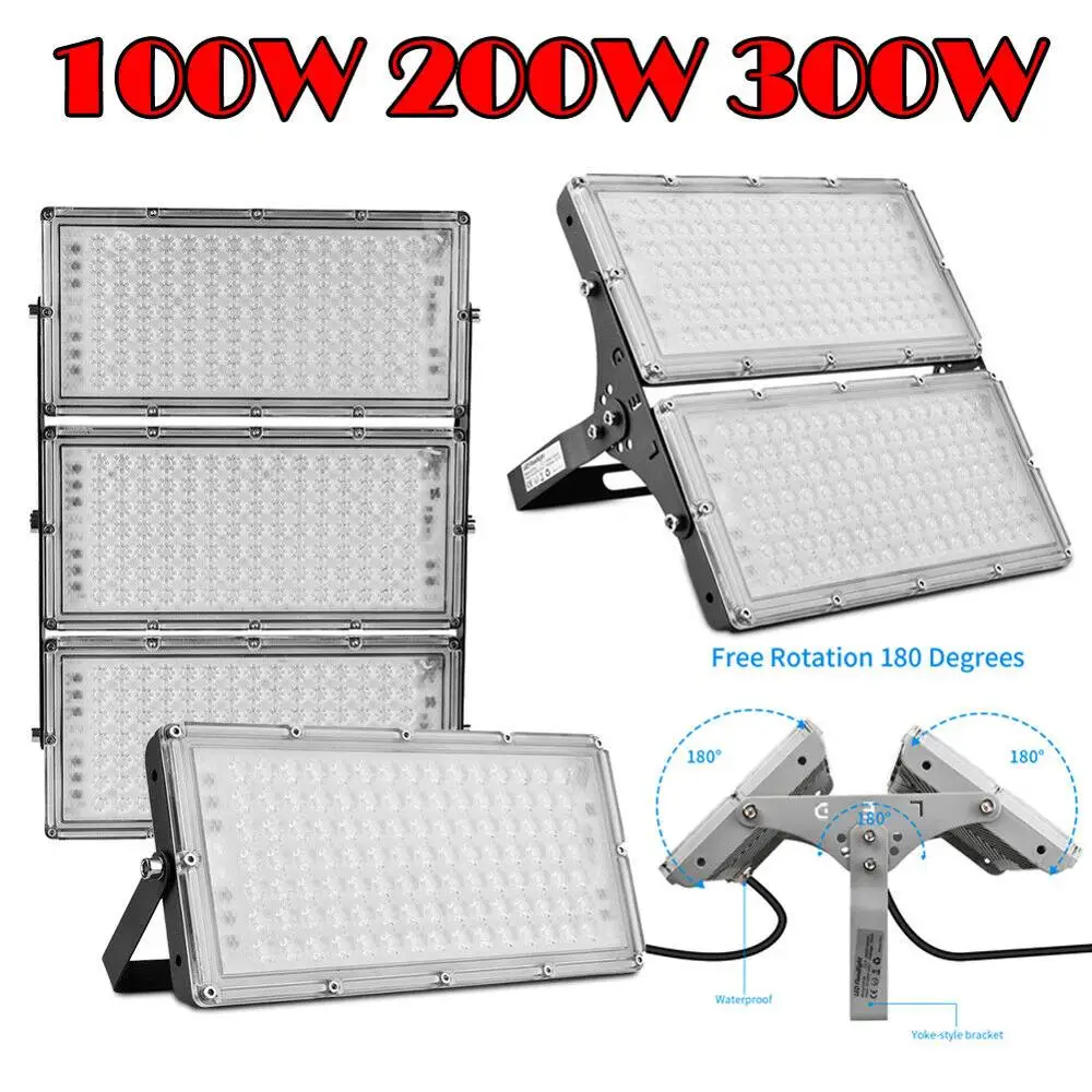 1Pcs Ultrathin LED  Module Flood Light 100W 200W 300W  IP65 110V/220V LED Spotlight Refletor Outdoor Lighting Garden Lamp