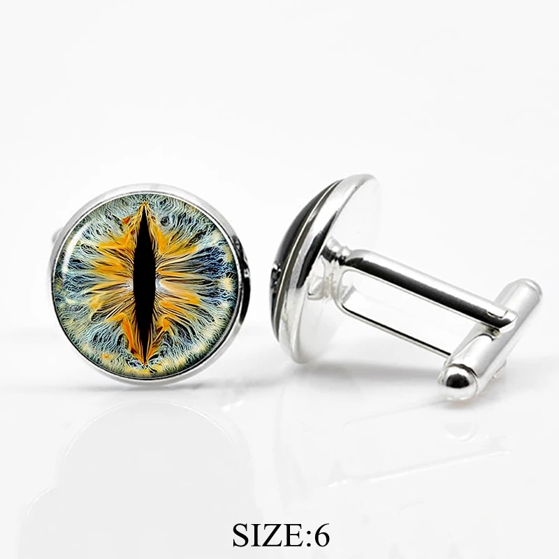 1 Pair Eye of Sauron Plated Men Wedding Cufflinks Dragon Evil Eye Jewelry Cuff Links Shirt Accessories Fathers Day Gift