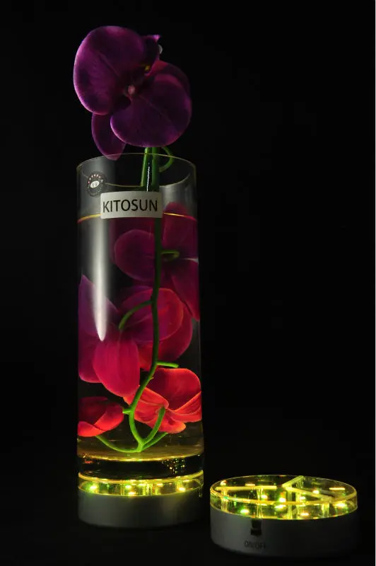 Super Bright 9pcs RGB LED 4inch LED Light Base for Glass Cup Decoration Remote Controlled LED Lights for Wedding Holiday Decor