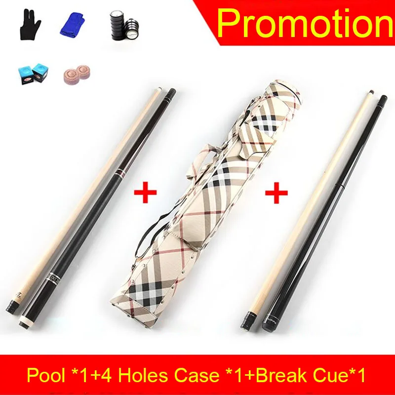 

Promotion CUPPA 2 Butts and 2 Shafts Pool Cue Case Set 11.75mm 13mm Tips Pool Cues Punch Jump Cue Black