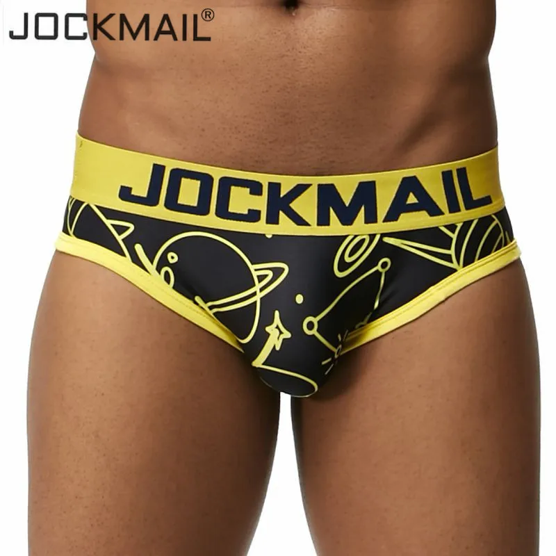 JOCKMAIL Brand Sexy Mens Underwear briefs Cuecas ufo Cartoon printed Gay Underwear calzoncillos hombre slips Male Panties hot