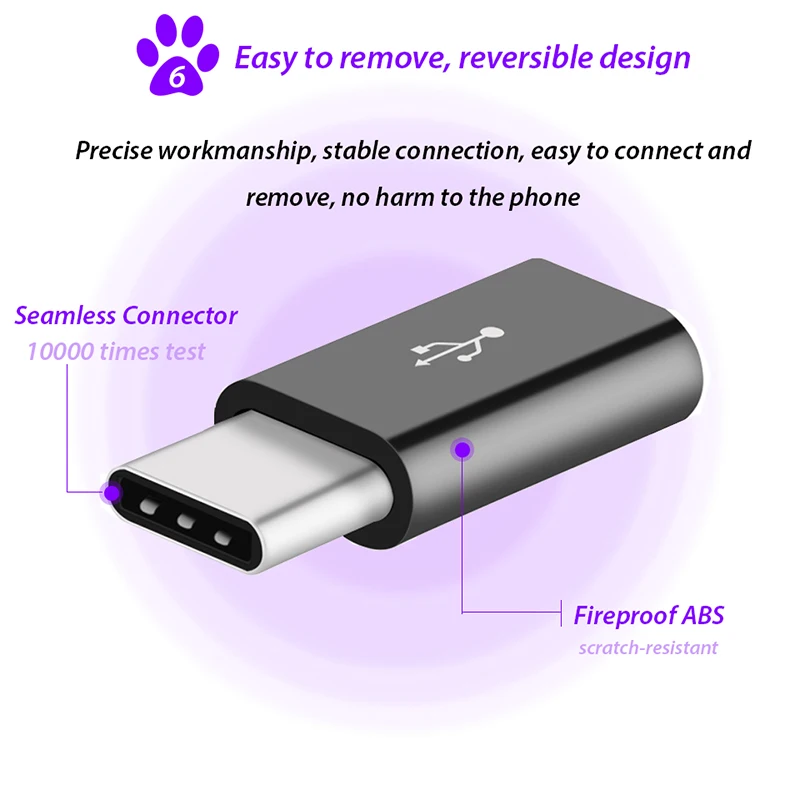 8MM Long USB Type-C Adapter For Blackview BV9600 Pro P6000 MAX 1 BV7000 UMIDIGI S2 Crystal Vernee X bluboo USB C Converter Cable