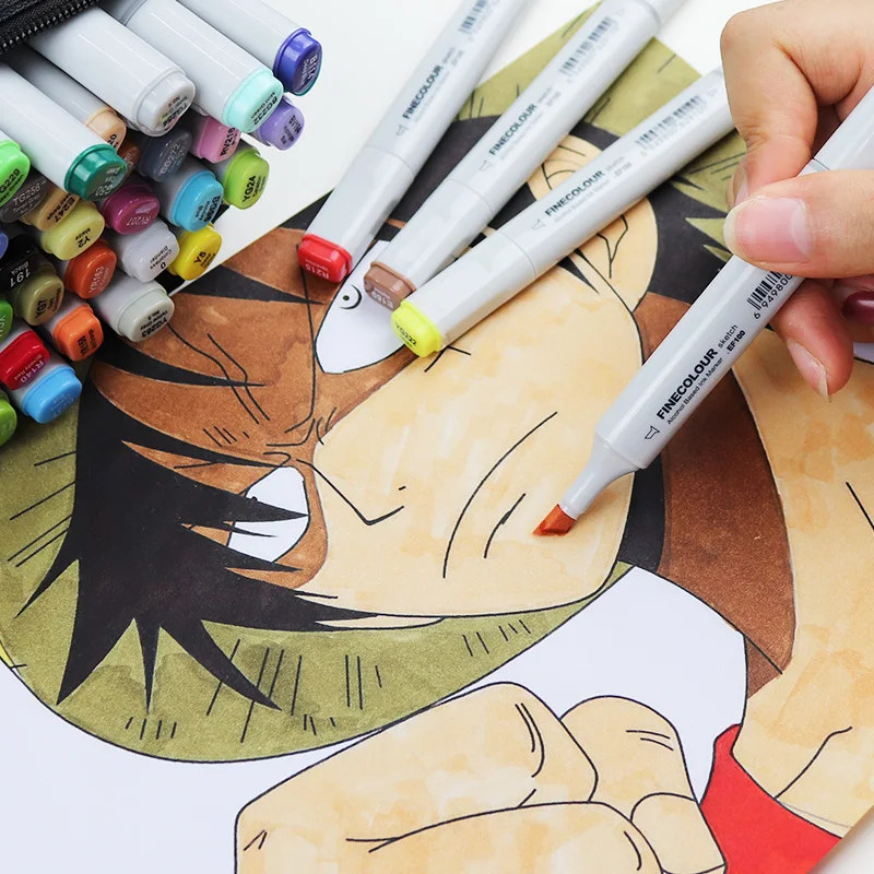 Finecolour Animation Design Sets Dual Tip Art Marker Alcohol Based Sketch Marker Manga Professional Drawing Art Supplier