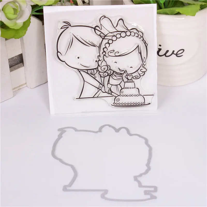 Neue Cartoon-Muster Stempel Und Metall Sterben Scrapbooking Alphabet Stempel Präge Handwerk Silikon Transparent StampstamponsLace