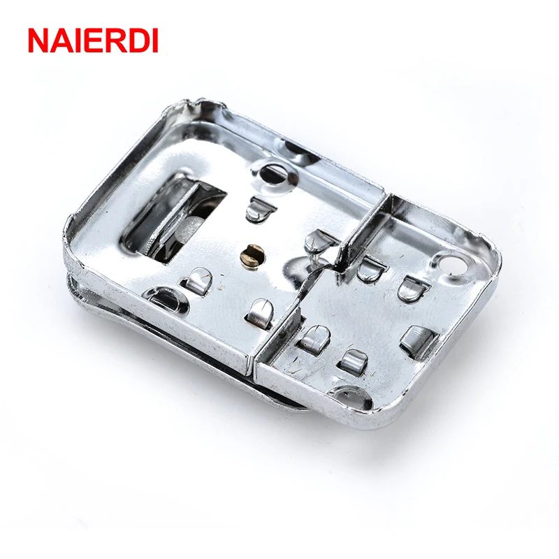 NAIERDI J402 Cabinet Box Square Lock With Key Spring Latch Catch Toggle Locks Mild Steel Hasp For Sliding Door Window Hardware