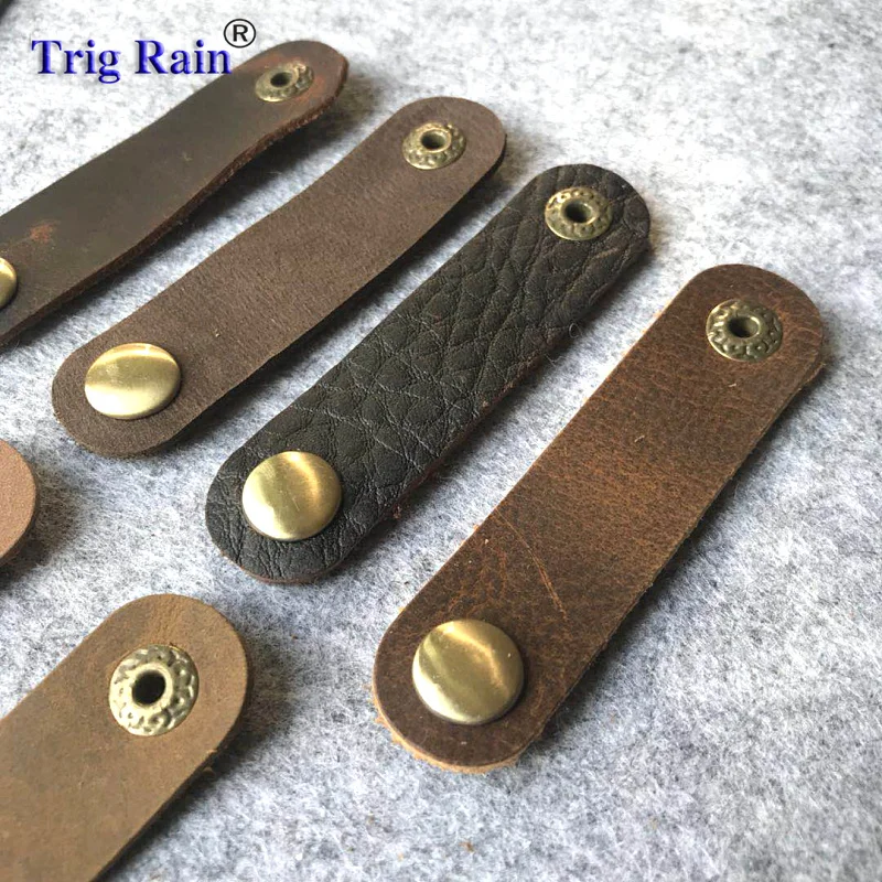Cable Holder Organizer Bobbin Winder Genuine Leather Earphones Cable Management Wrapped Cord Line Wrap Wire wirding thread tool