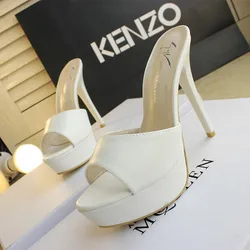 Platform Women Slippers Shoes Thin Heel Ultra High Heels 12CM Nightclub Sexy Open Toe Sandals Shoes Women Slipper Female Shoes