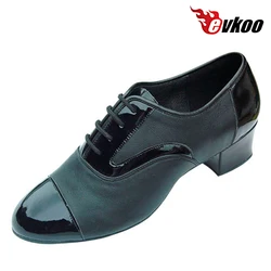 Evkoodance 4.0cm heel  Man's Modern Dance Shoes Made By Genuine Leather With Bright Patent New Arrival Evkoo-296