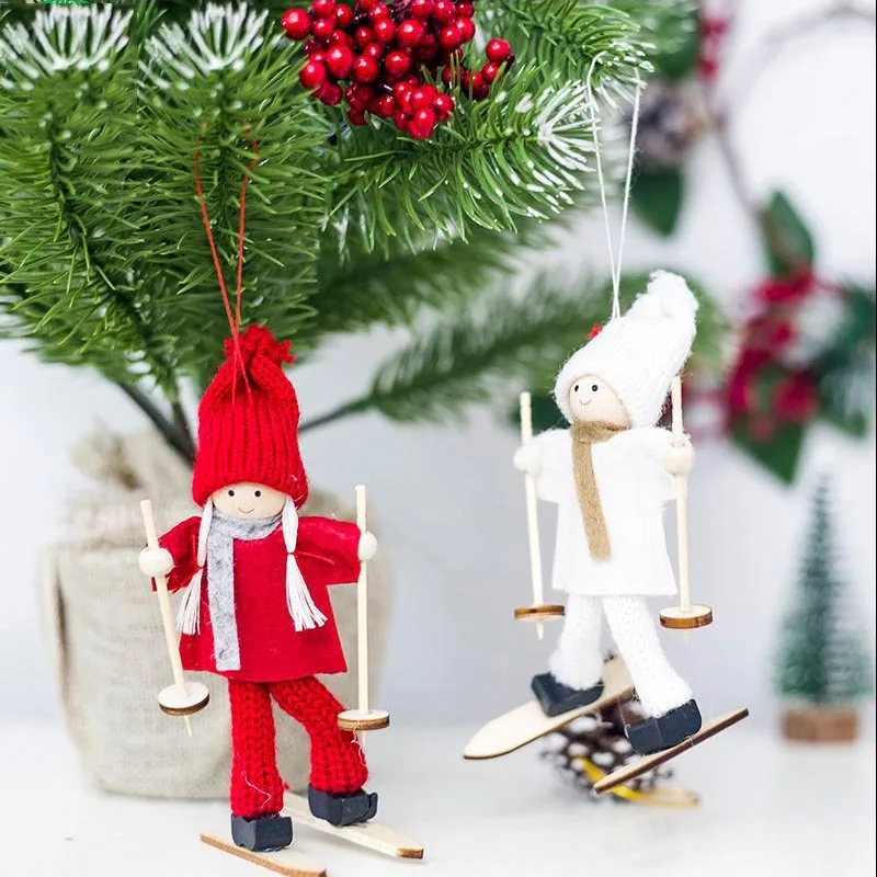 Christmas Toys Ski Doll Christmas Tree Hanging Ornaments Cute Angel Pendant Home Party Decoration New Year's Eve Decorations