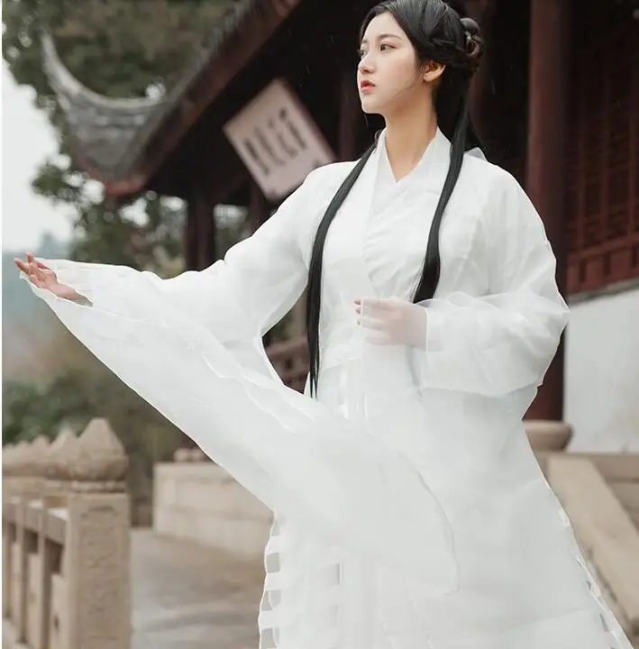 

Film Drama Apparel Fresh Elegant Female swordsman Dresses Shallow White Hanfu Costume Asian Movie TV Similar Item Chinese Dress