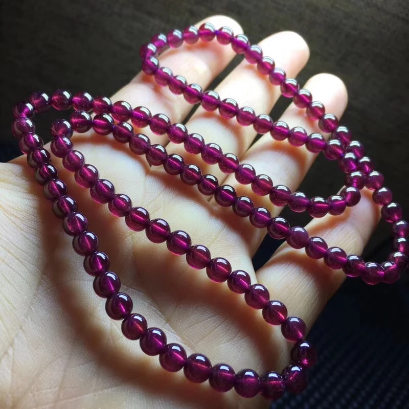 

5mm Genuine Natural Purple Garnet Bracelet Necklace Jewelry For Women Man Gift 108 Beads Reiki Gemstone Crystal Strands AAAAA