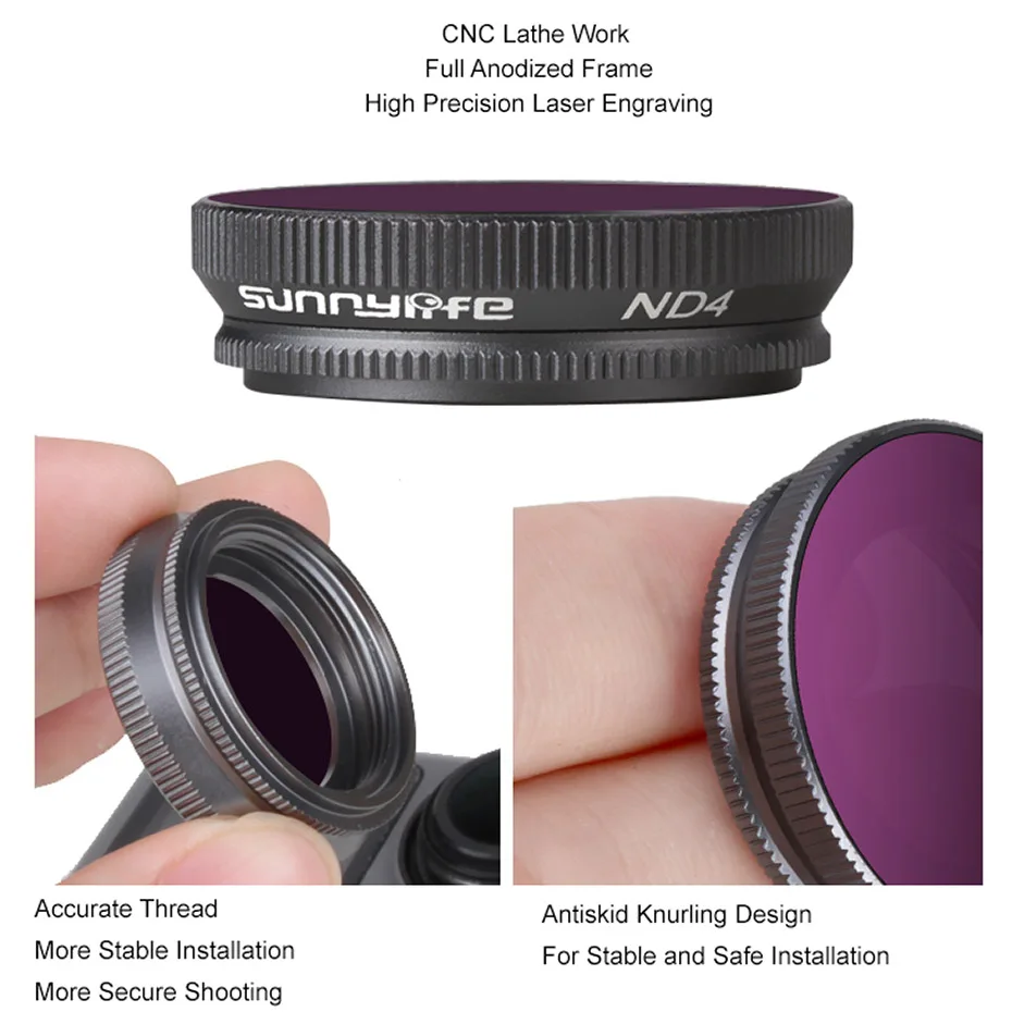 ل OSMO عمل عدسة الكاميرا تصفية الغوص الأحمر الوردي أرجواني UV ND-PL CPL مجموعة مرشحات ل DJI Osmo عمل الرياضة كاميرا الملحقات