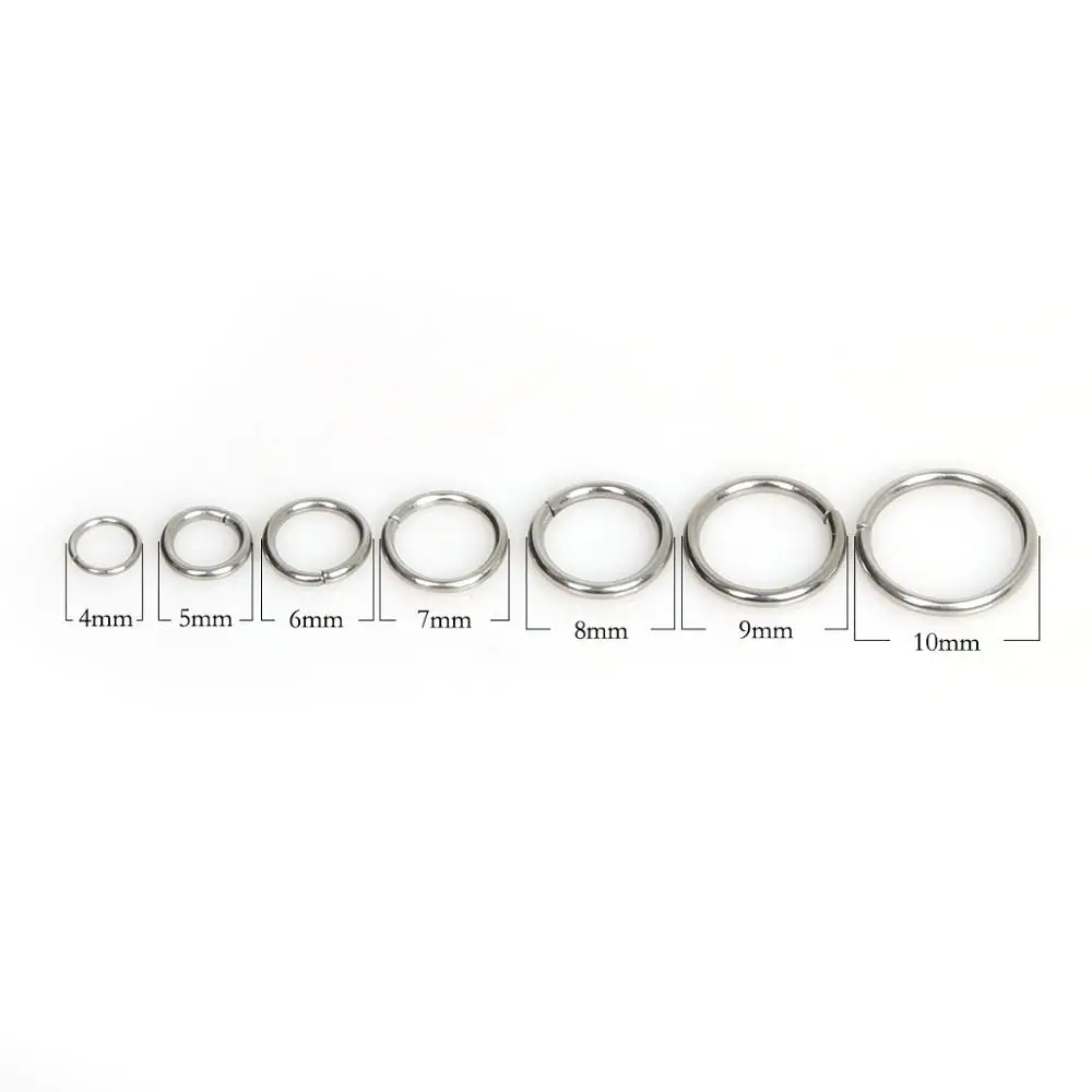 

200pcs 4/5/6/7/8/9/10mm Stainless Steel Jump Rings Single Loops Open Jump Rings & Split Rings For DIY Jewelry Finding