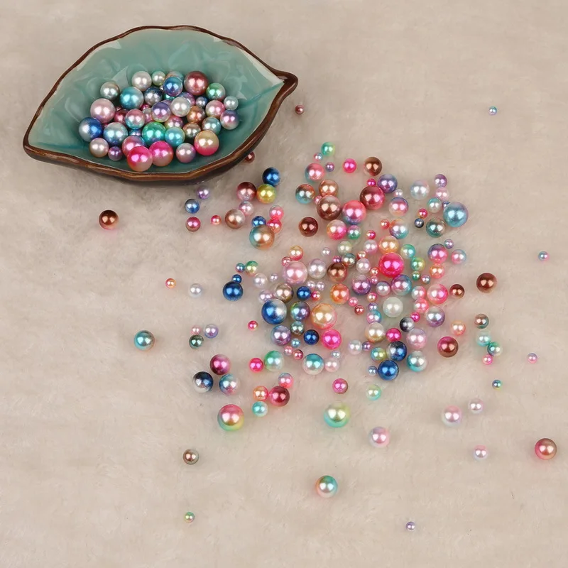 4/6/8/10mm 20g/pack Multi Size Option Random Mix Color No Holes Pearls Round Bead Garment Accessories