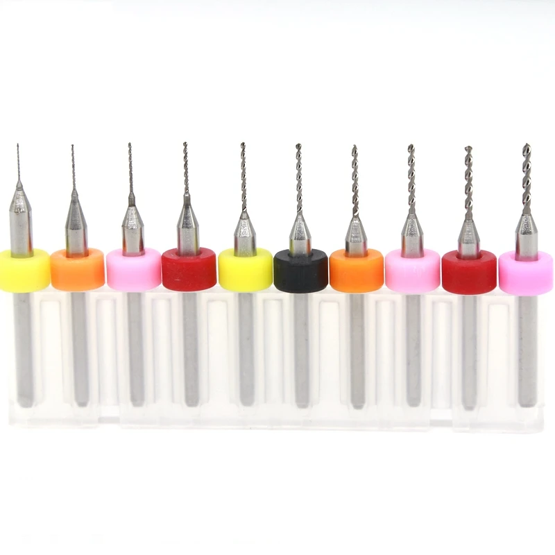 0.1-2.0mm 10PCS Carbide PCB Drill Bit CNC Router Wood Drilling Tools Engraving Machine Accessories