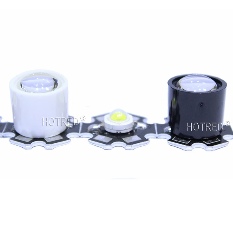 LED Lens 10 Degree IR Focus Reflector Collimator 14.5mm Lenses with Black White Holder For 1W 3W 5W High Power COB Lamp Light
