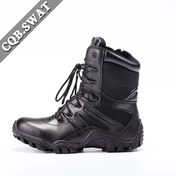 CQB.SWAT Wear Resisten Breathable Tactical Boot Men Black Leather Shoes Combat Boots For Men