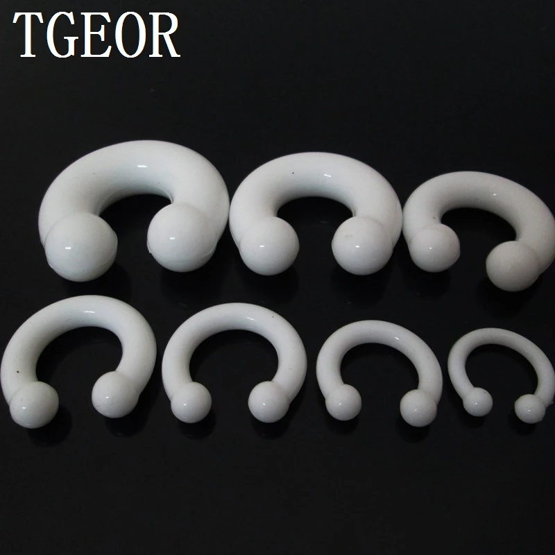 Hot Gauges 7pcs mixed 7 sizes colors circular silicone horseshoe piercing body jewelry free shipping