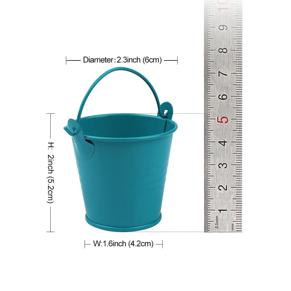 OurWarm 10/50 Baby Shower Candy Box Metal Buckets Pots Mini Pail bucket boxTree Plant Candy Bar Wedding Party Favors Gift Boxes