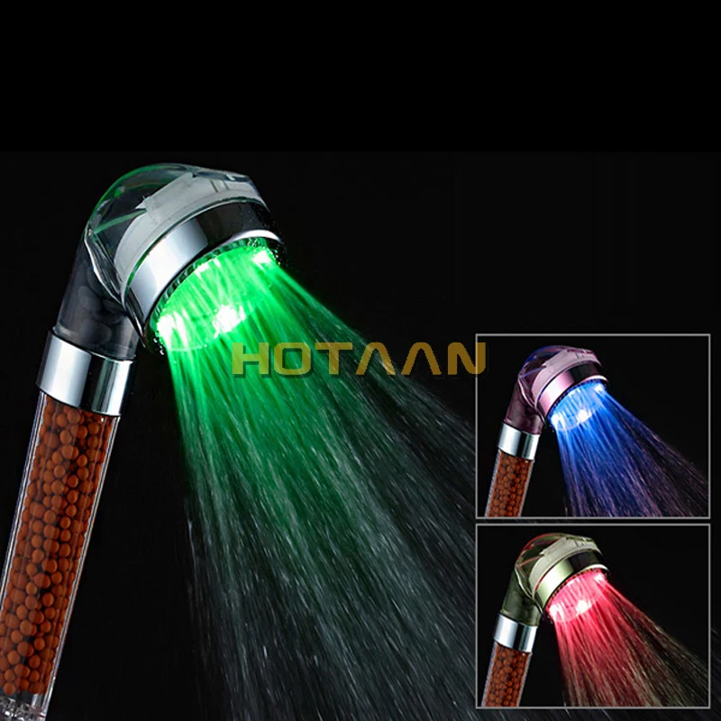 . Led shower Tourmaline SPA Anion Hand Held Bathroom Led hand Shower Head Filter Hand Shower Pressurize Saving Water