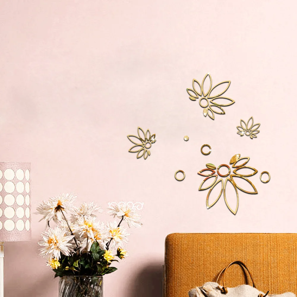 Funlife 3D home decoration mirror wall stickers can remove the three - dimensional hollow flowers wall stickers MS361038