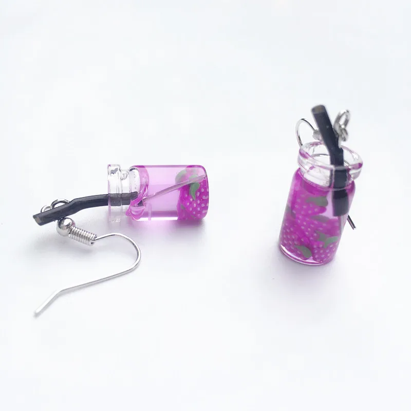 Hot Creative Unique Bubble Tea Drop Earrings for Women Personality Milk Drink Funny Party Ear Jewelry Girl Gift