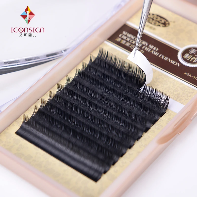 24 boxes/lot Natrual Silk J/C Curl 8-13mm False Eyelash Single 0.10/0.15mm Thickness Eyelash Cilia Beauty Make Up