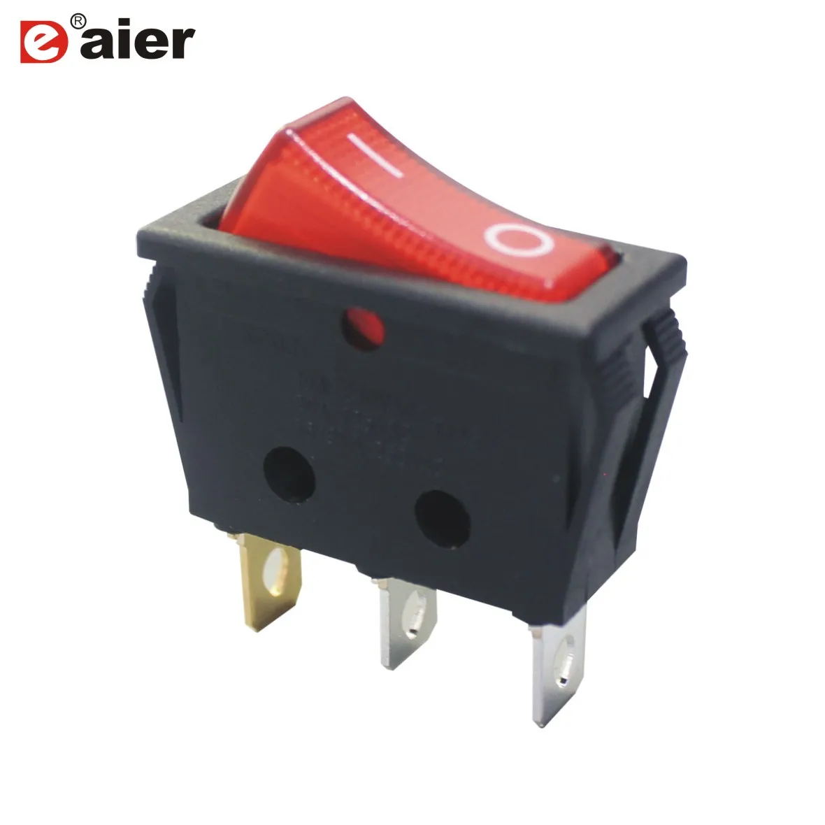 5PCS KCD3 ON-OFF 15A 3 Pin Dot Illuminated SPST Snap-In Rocker Switch 20A Single Pole 2 Position With 12/220 Volt LED